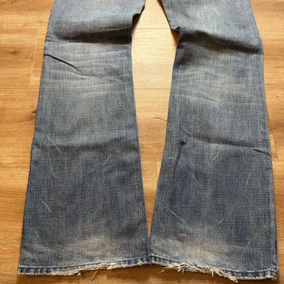 Diesel Zatiny Jeans Men 32x34 Blue Bootcut Italy Thrash Embroidery Faded 008LD - Picture 5 of 16